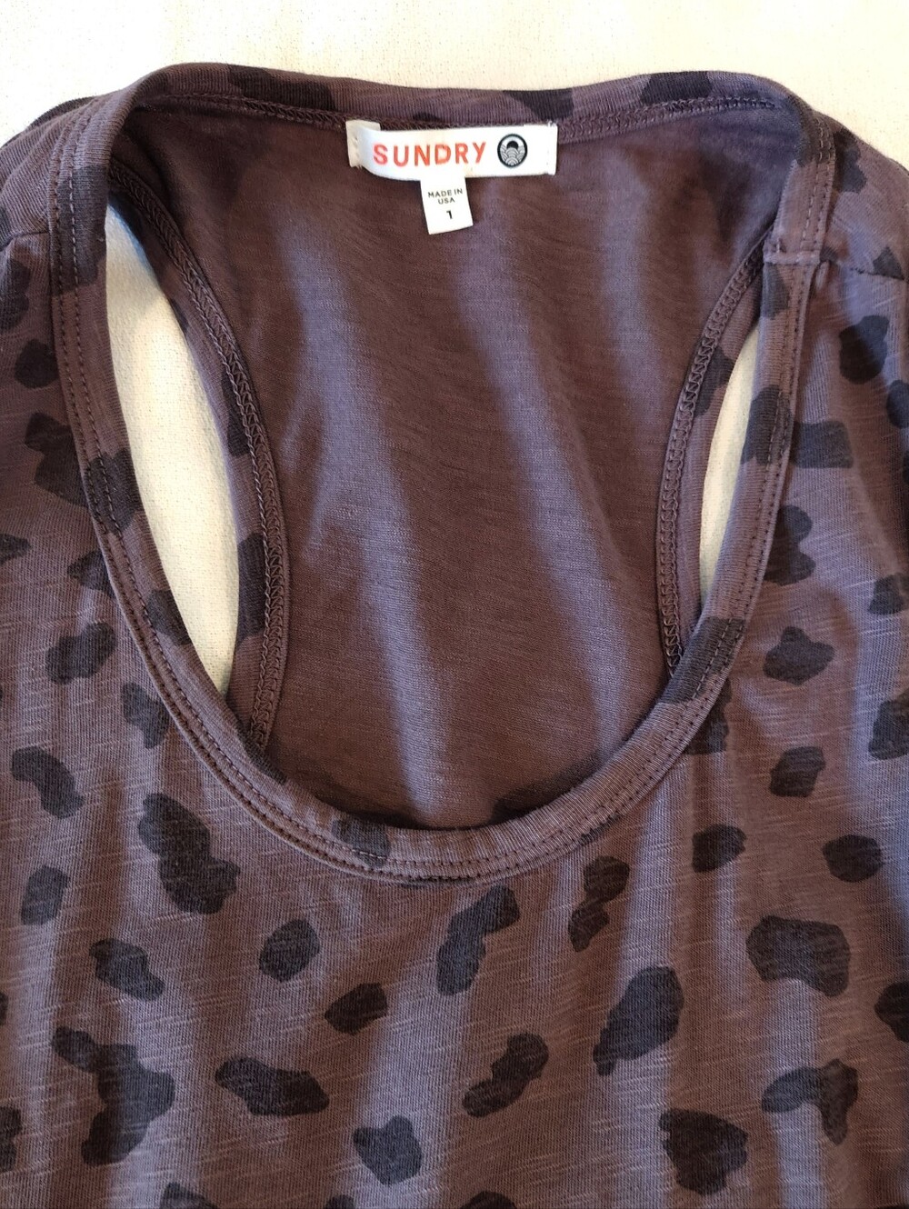 Sundry Leopard Ruched Tank Dress Size 1 / Small Racerback - Picture 3 of 6